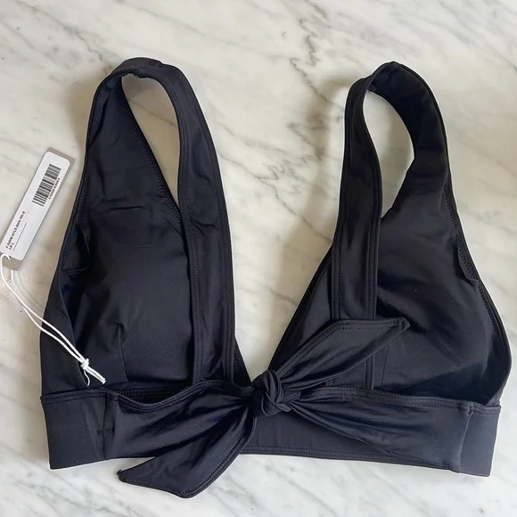 Everlane Womens size L Black The Triangle Bikini Top Tie Back Swim - Picture 6 of 7